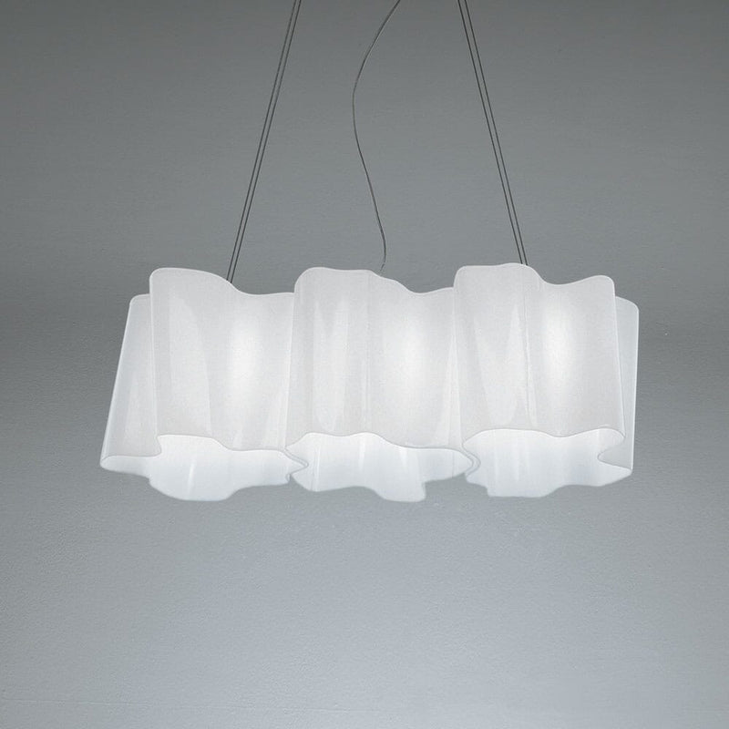 Logico Triple Linear Suspension Lamp hanging lamps Artemide Extended Milky White 