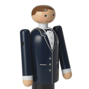 Kay Bojesen Groom, Blue/Black/White, styled view