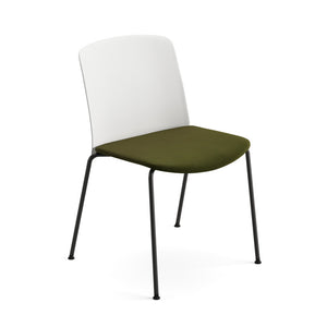 Mixu Plastic Upholstered Seat Pad Chair With 4 Leg Base