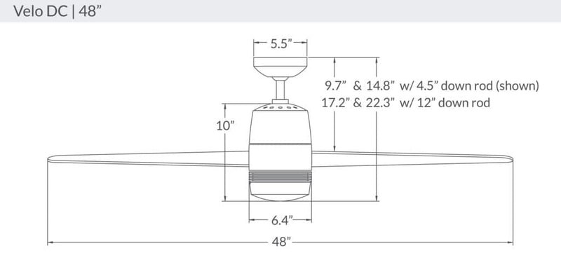 Velo DC Ceiling Fan Ceiling Fans Modern Fan Co 