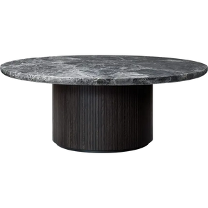 Moon Coffee Table - Wood Top Tables Gubi Brown/Black Stained Veneer Oak Lacquered Grey Emperador Marble Medium (120 x H45 cm)