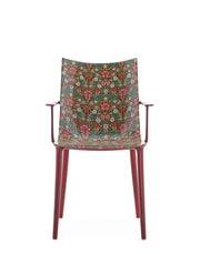 H.H.H. Dining Armchair Armchair Kartell Moon flower - burgundy / lacquer 
