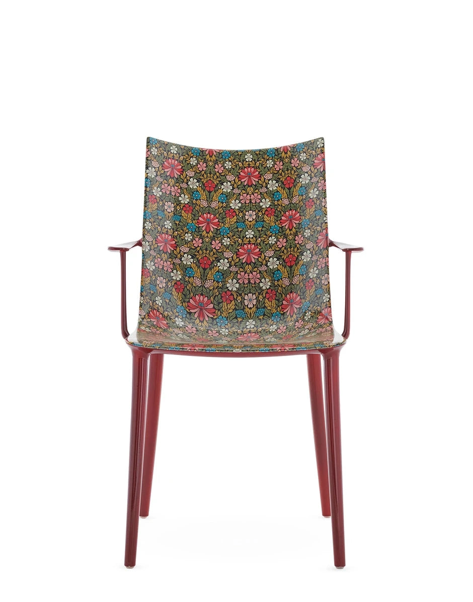 H.H.H. Dining Armchair Armchair Kartell Moon flower - burgundy / lacquer 