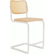 Cesca Stool–Cane Seat & Back Stools Knoll Counter Height Natural Beech White