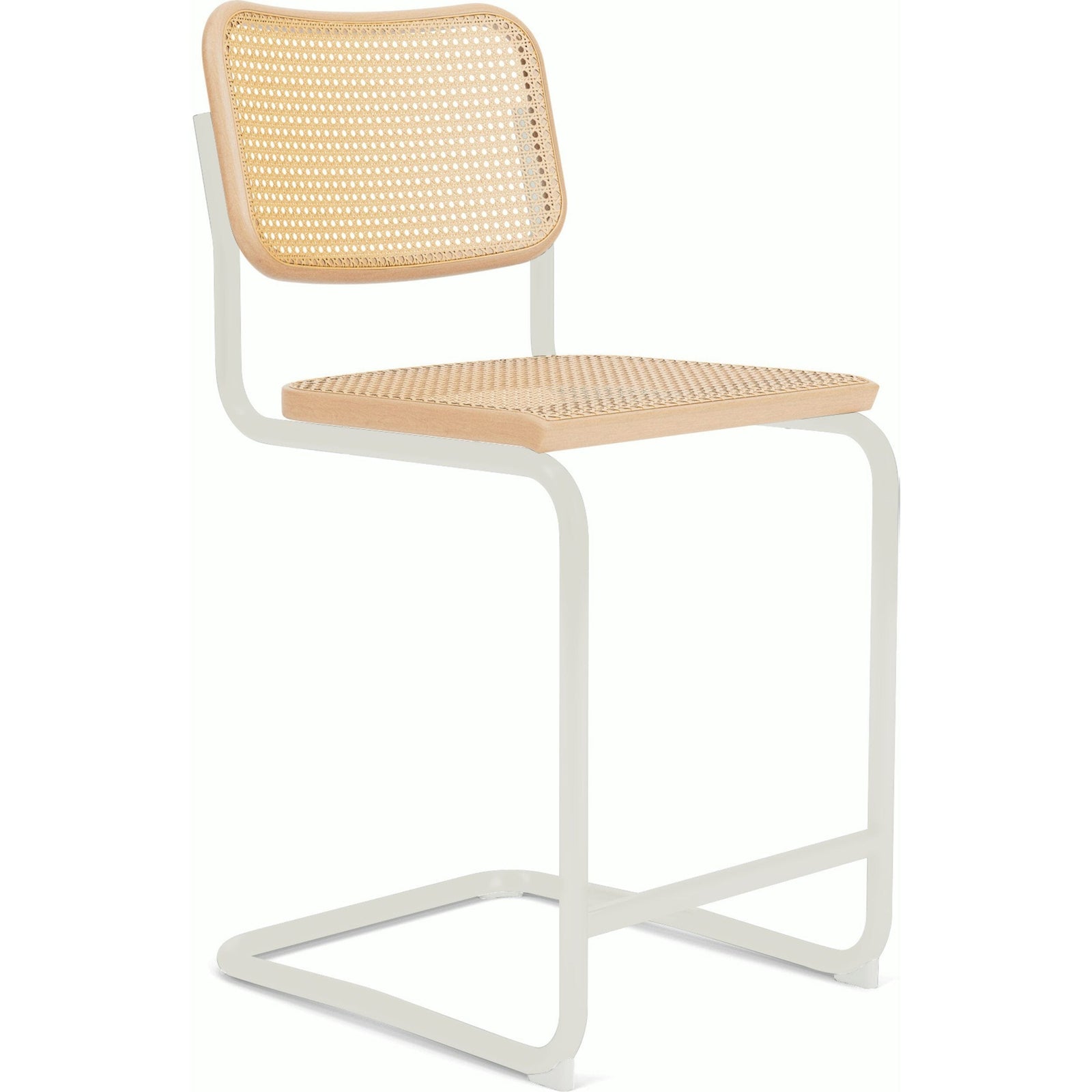 Cesca Stool–Cane Seat & Back Stools Knoll Counter Height Natural Beech White