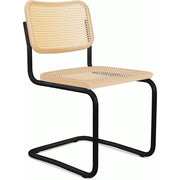 Cesca Cane Chair Side/Dining Knoll Armless Natural Beech Black