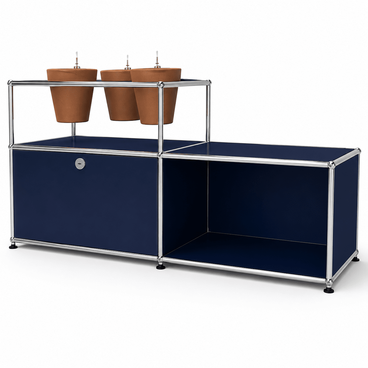 USM Haller Custom Side Table with Planter Panel (4 Planters included)