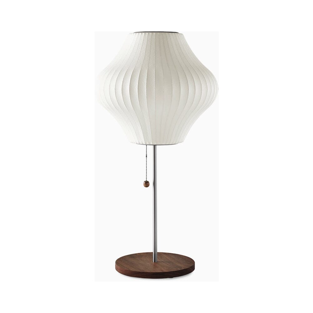 Nelson Pear Lotus Table Lamp Table Lamps herman miller Walnut Base Finish 