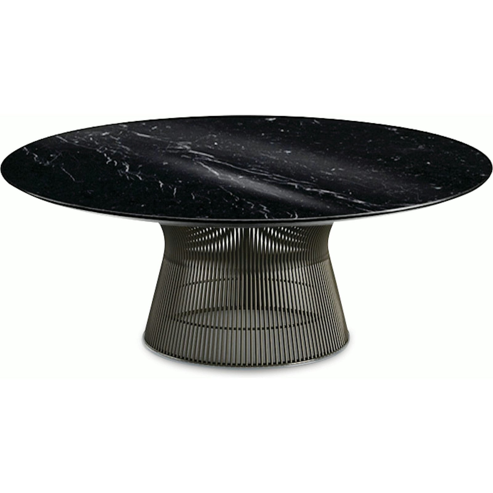 Platner Bronze 42" Coffee Table Coffee Tables Knoll Polished Finish Nero Marquina Marble Top: Black 