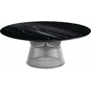 Platner Nickel 42" Coffee Table Coffee Tables Knoll Polished Finish Nero Marquina Marble Top: Black 