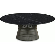 Platner Bronze 42" Coffee Table Coffee Tables Knoll Satin Finish Nero Marquina Marble Top: Black 