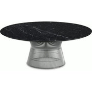 Platner Nickel 42" Coffee Table Coffee Tables Knoll Satin Finish Nero Marquina Marble Top: Black 