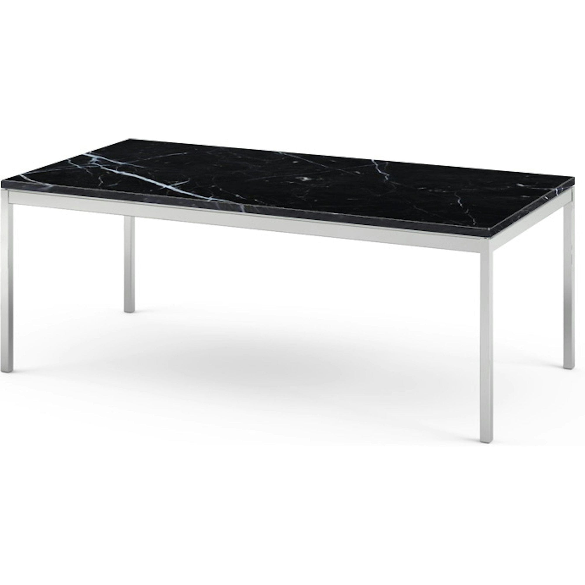 Florence Knoll Rectangular Coffee Table Coffee Tables Knoll polished chrome Nero Marquina marble, Shiny finish 