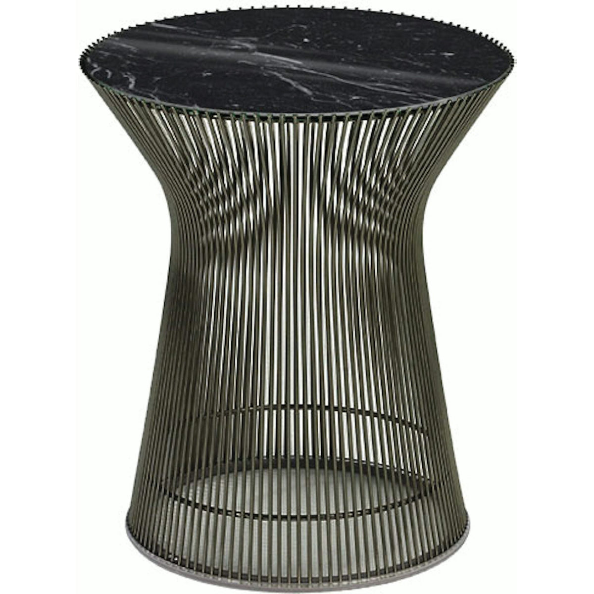 Platner Side Table side/end table Knoll Metallic Bronze Nero Marquina marble, Shiny finish 