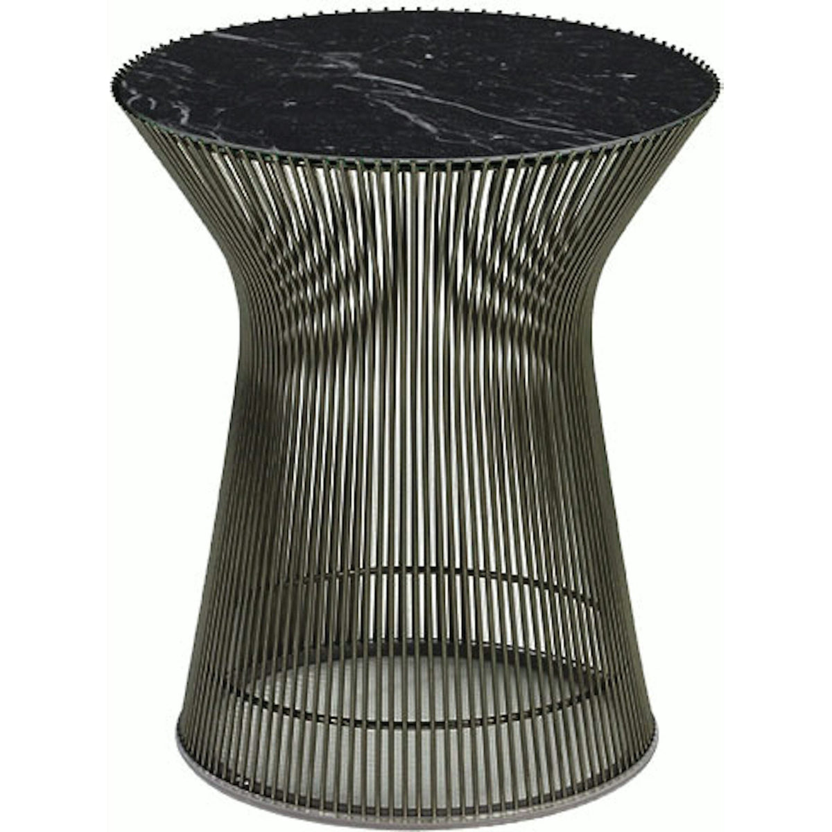 Platner Side Table side/end table Knoll Metallic Bronze Nero Marquina marble, Satin finish 