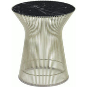 Platner Side Table side/end table Knoll Polished Nickel Nero Marquina marble, Satin finish 