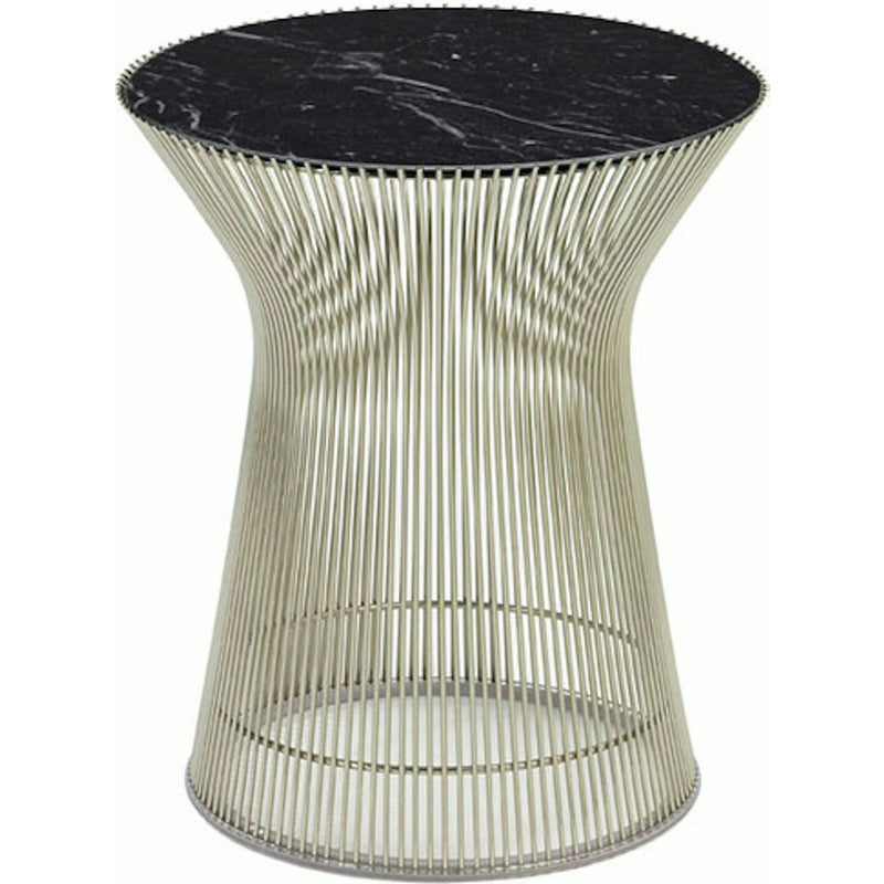 Platner Side Table side/end table Knoll Polished Nickel Nero Marquina marble, Satin finish 