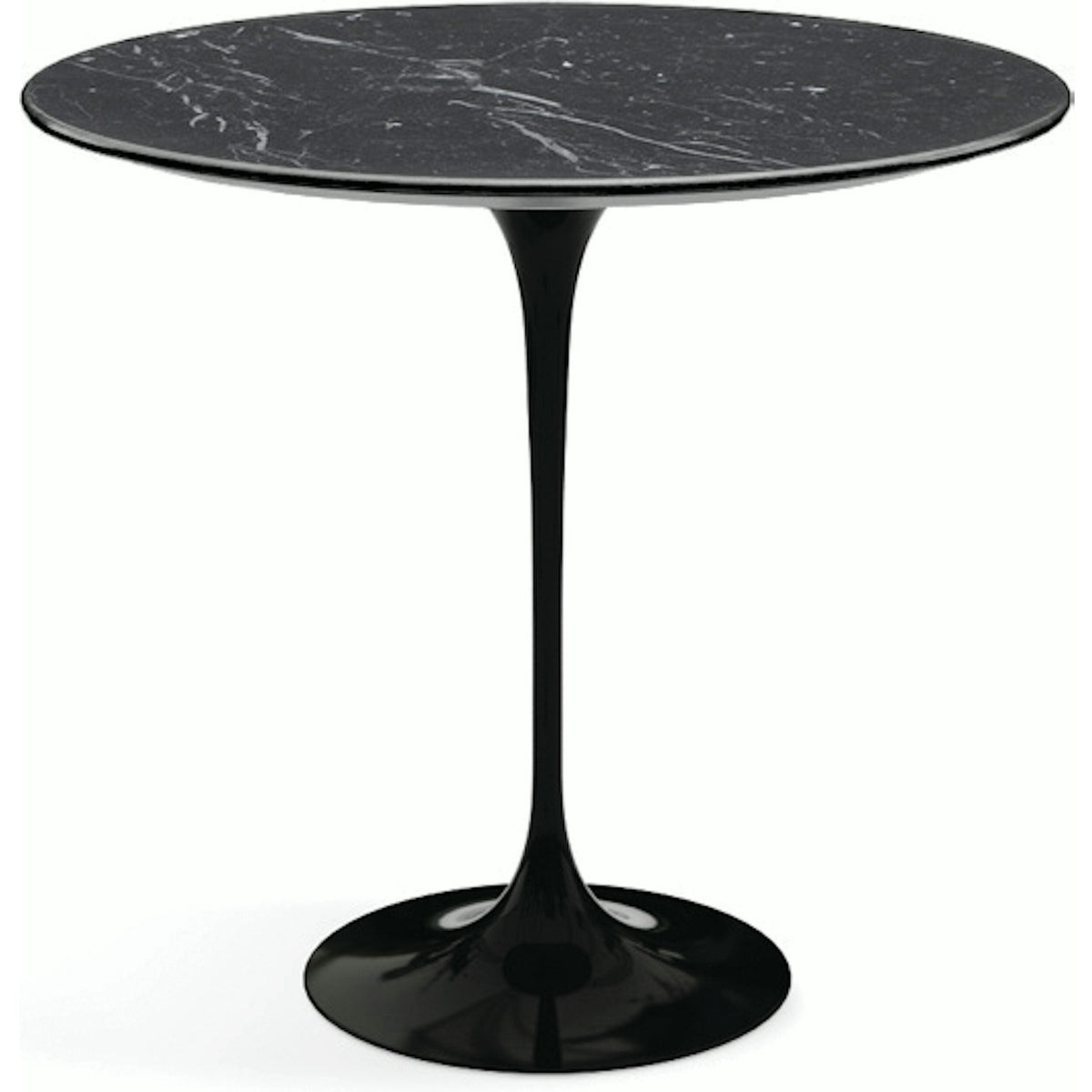 Saarinen Side Table - 22” Oval side/end table Knoll Black Nero Marquina marble, Satin finish 