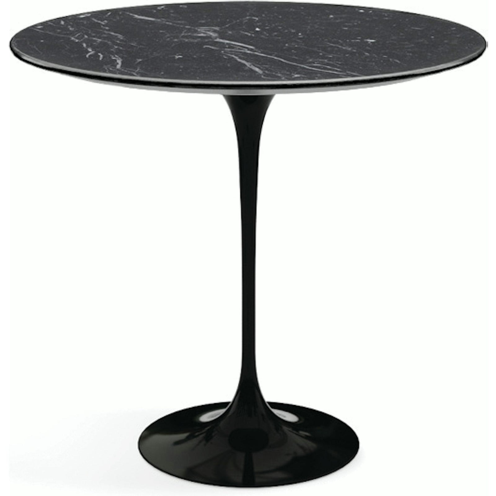 Saarinen Side Table - 22” Oval side/end table Knoll Black Nero Marquina marble, Satin finish 