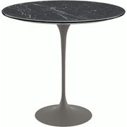 Saarinen Side Table - 22” Oval side/end table Knoll Grey Nero Marquina marble, Satin finish 