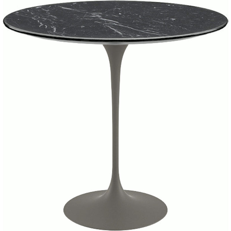 Saarinen Side Table - 22” Oval side/end table Knoll Grey Nero Marquina marble, Satin finish 
