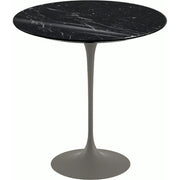 Saarinen Side Table - 20” Round side/end table Knoll Grey Nero Marquina marble, Shiny finish 