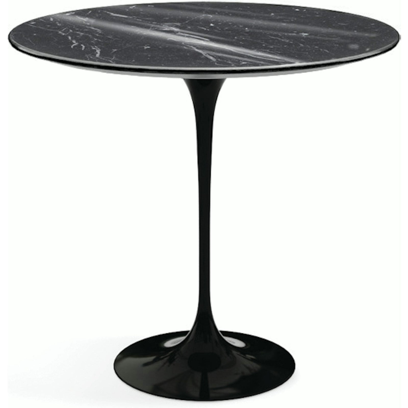 Saarinen Side Table - 22” Oval side/end table Knoll Black Nero Marquina marble, Shiny finish 