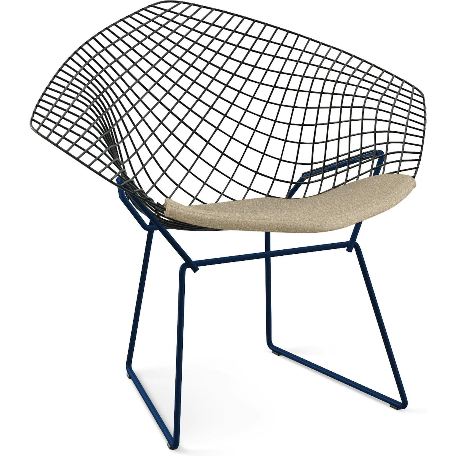 Bertoia Two-Tone Diamond Chair with Seat Cushion Side/Dining Knoll 