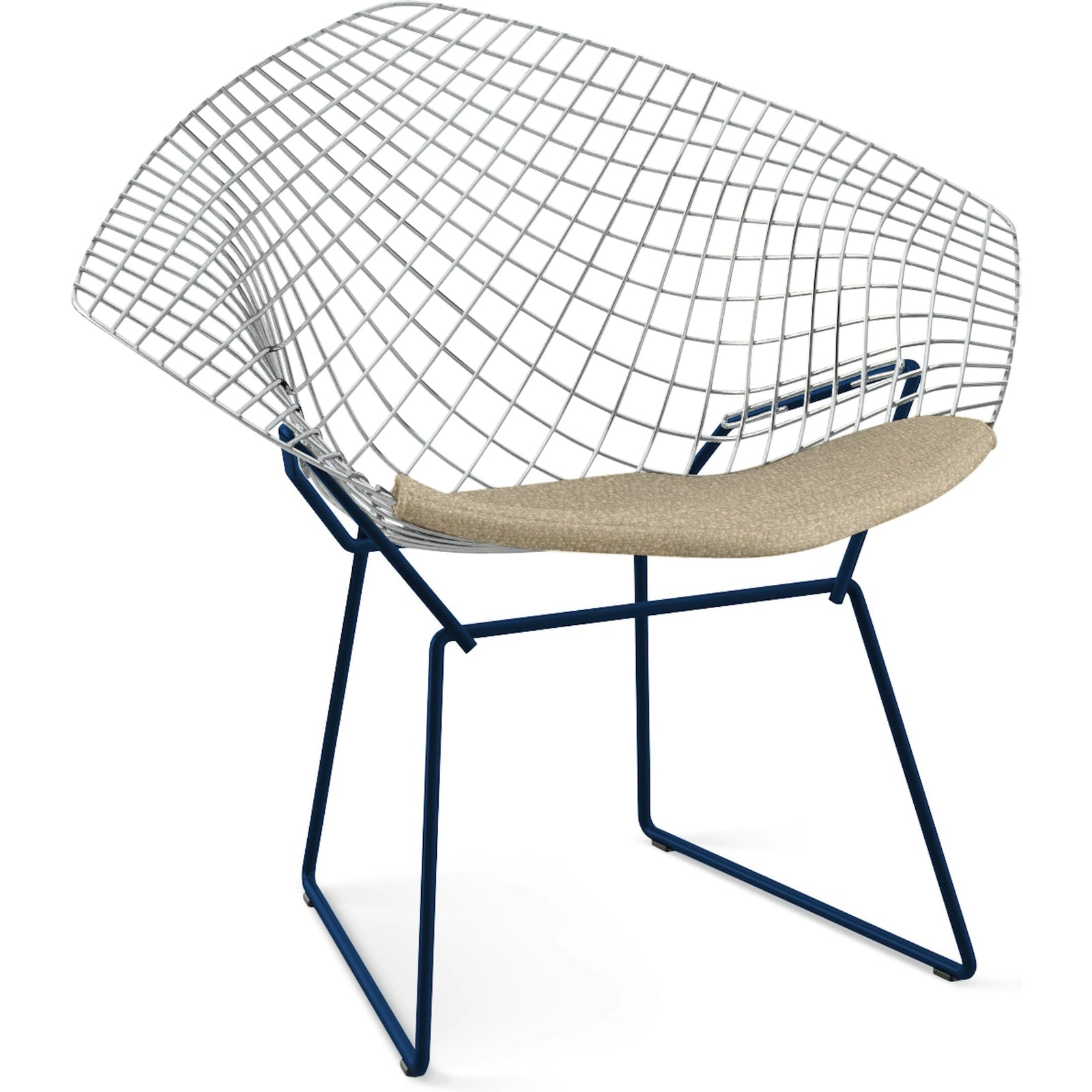 Bertoia Two-Tone Diamond Chair with Seat Cushion Side/Dining Knoll 