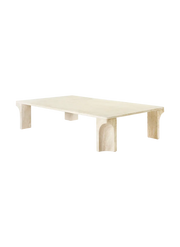 Doric Coffee Table GUBI Neutral White Travertine Large 140 x 80 x 30 cm 