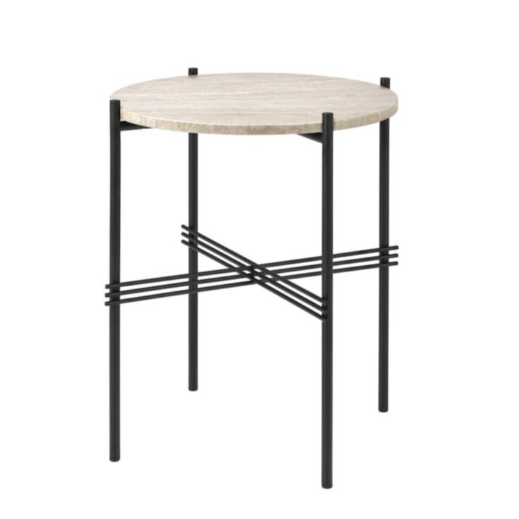 TS Outdoor Side Table side/end table Gubi Black Neutral White Travertine Outdoor Large