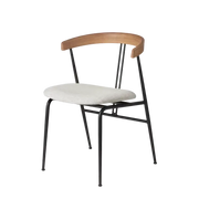 Violin Dining Chair With Wood Backrest - Seat Upholstered Chairs Gubi Oak Dedar Karakorum 004 