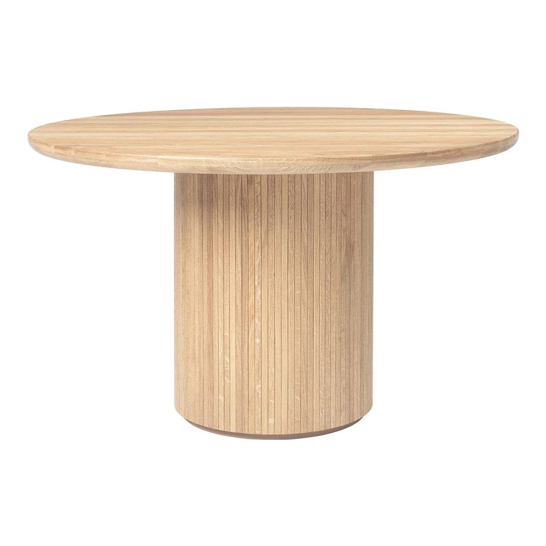 Moon Dining Table - Round Dining Tables Gubi 47.2" Dia x 28.7" H Solid Oak - Soaped 