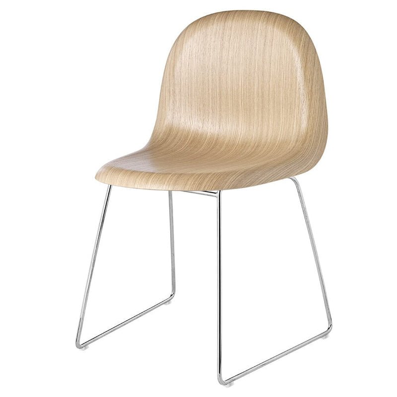 3D Dining Chair - Sledge Base Dining Chair Gubi Oak 