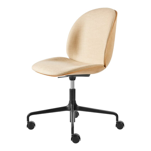 Beetle Meeting Chair 4-Star Base with Castors - Height Adjustable - Front Upholstered - Veneer Shell Chairs Gubi 