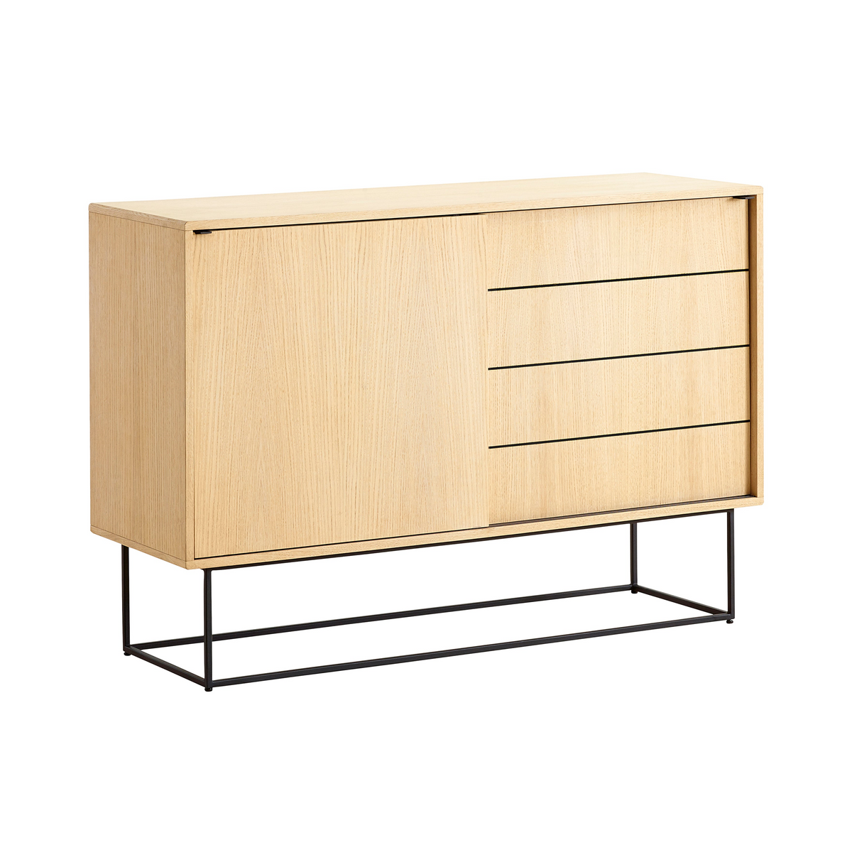 Virka High Sideboard Sideboard Woud Oak Veneer 