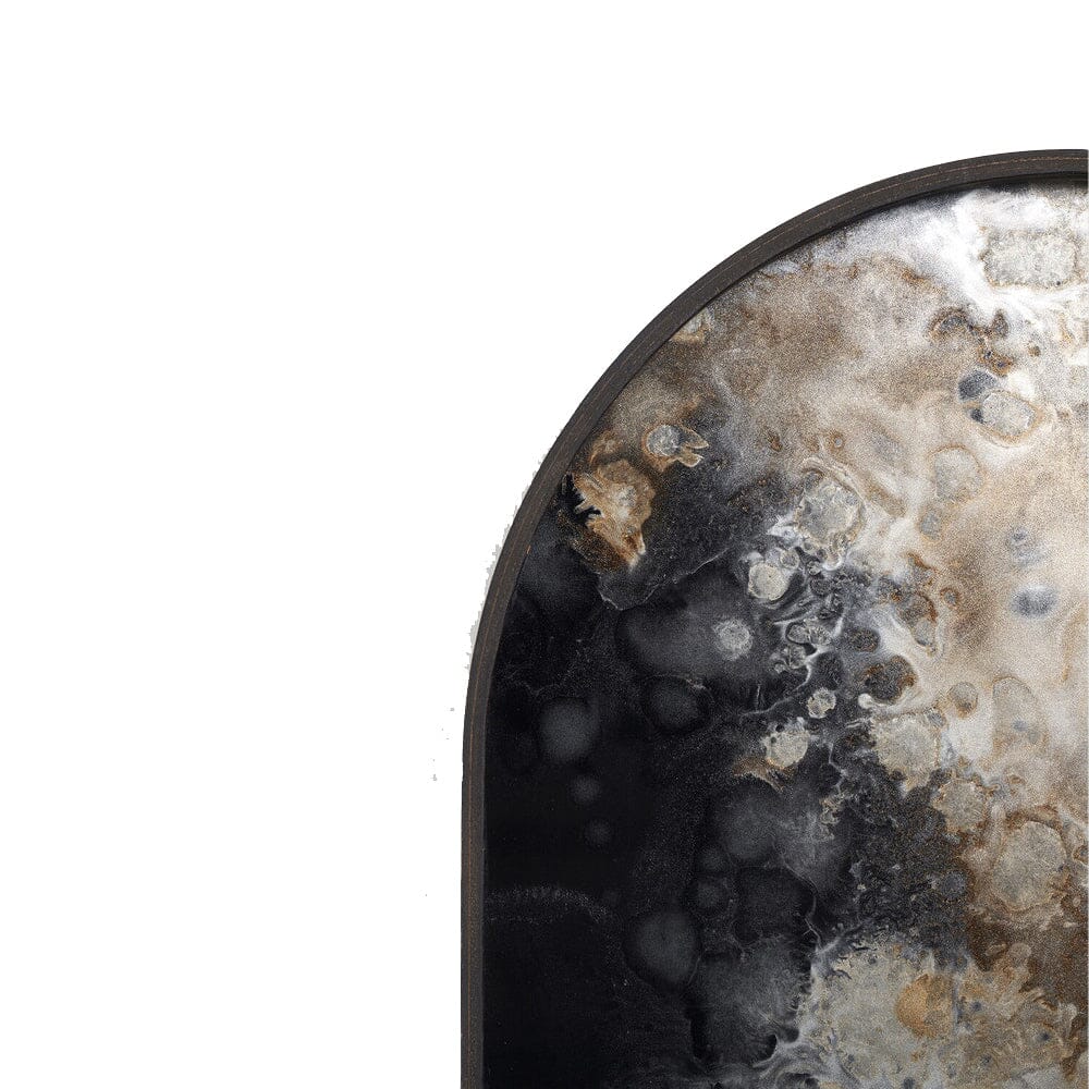 Oblong Black Organic Glass Tray Tray Ethnicraft 