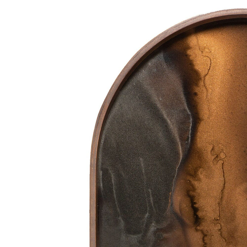 Oblong Bronze Organic Glass Tray Tray Ethnicraft 
