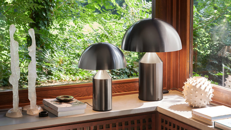 Atollo Nickel Table Lamp Table Lamps Oluce 