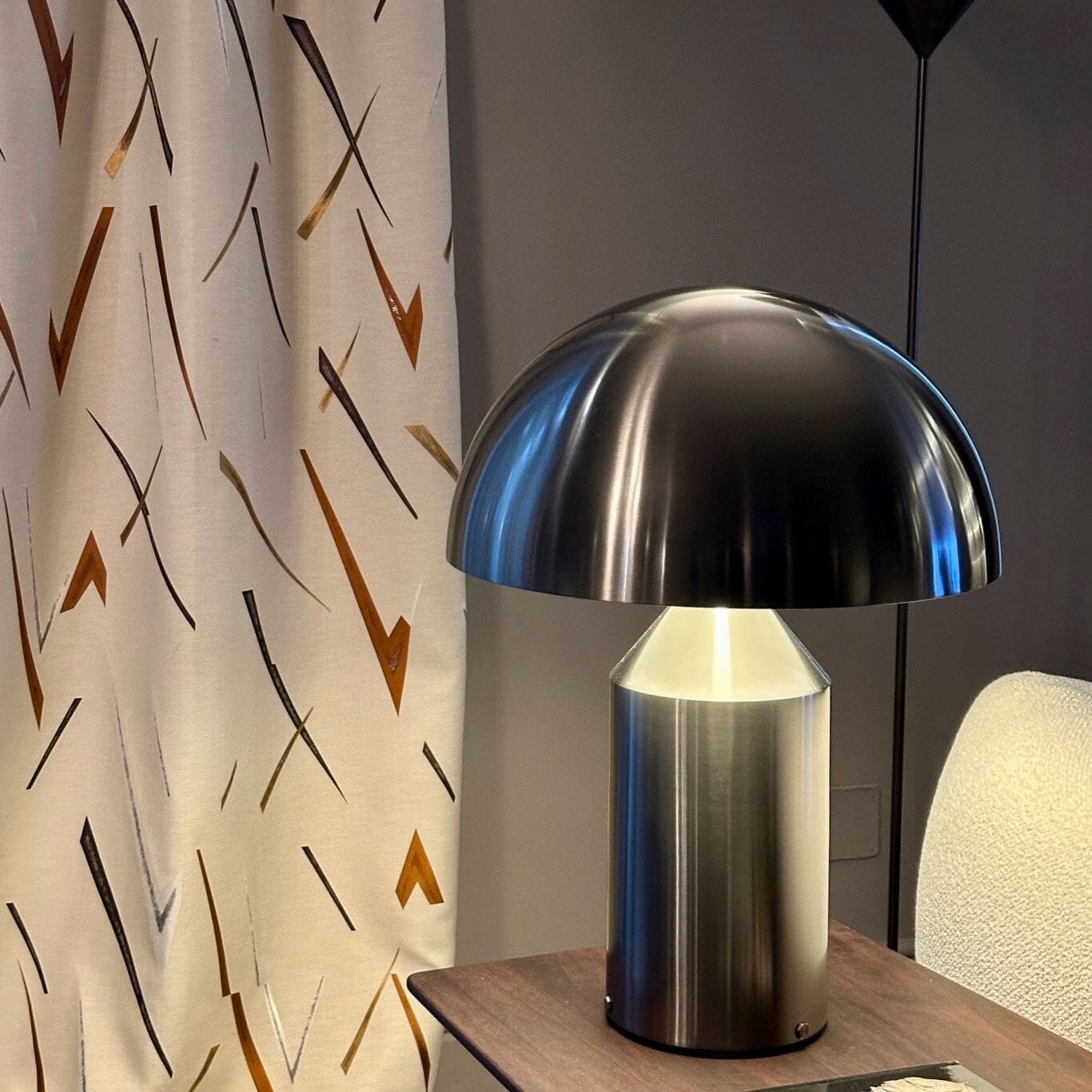 Atollo Nickel Table Lamp Table Lamps Oluce 