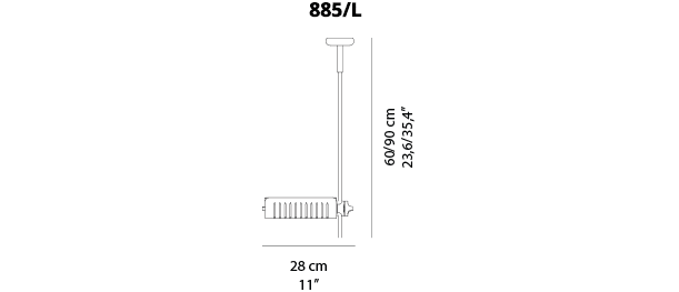 Colombo 885 L Pendant Light suspension lamps Oluce 