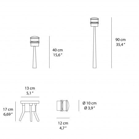 Fresnel Outdoor Floor Lamp Outdoor Lighting Oluce 