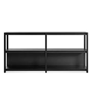 Open Plan Large Low Bookcase Shelves BluDot Black on Ash 