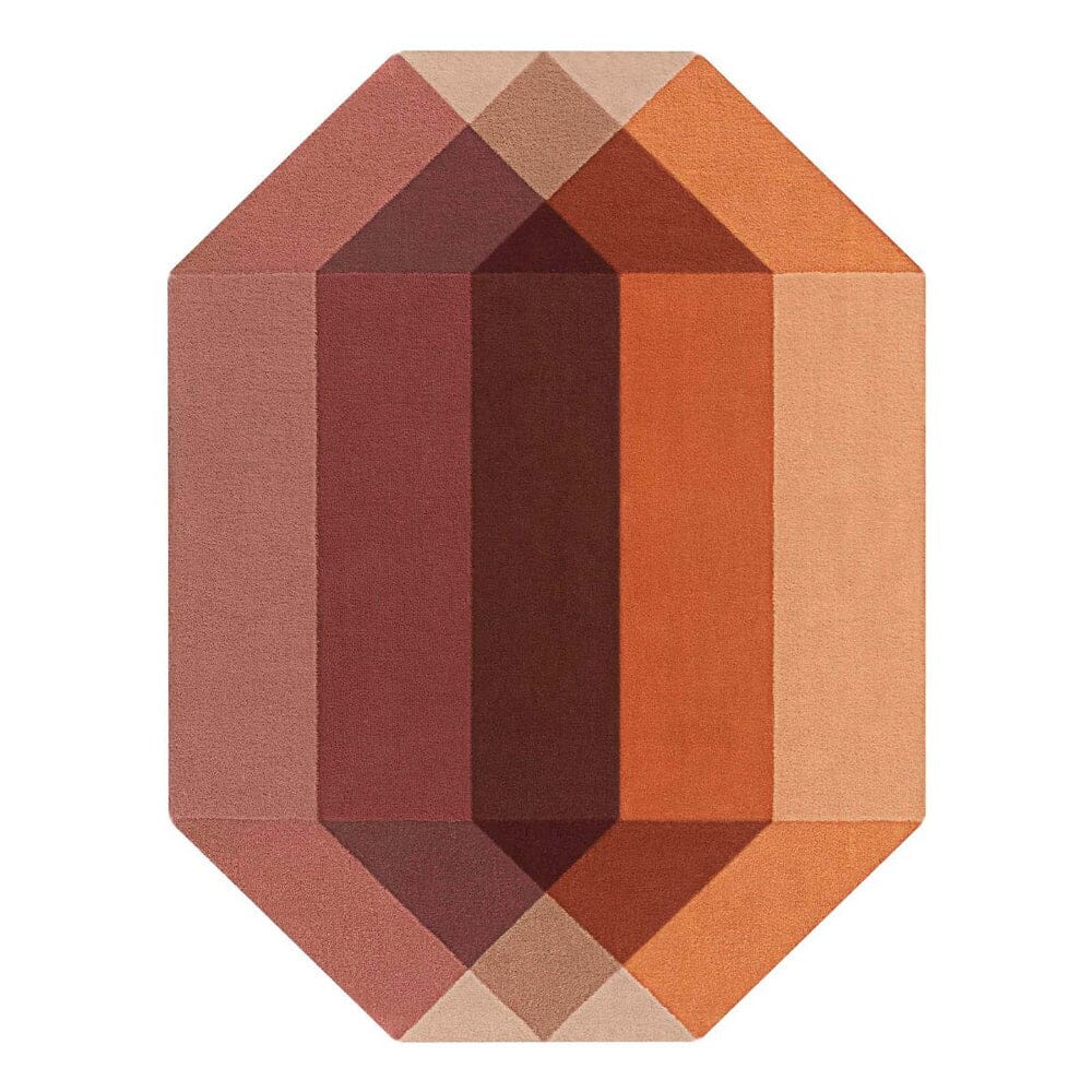 Diamond Rug Hand Tufted Rug Gan 5’7" x 7’3" Orange-Wine 