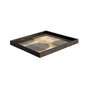 Overlapping Dots Glass Square Tray