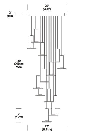 Cielo Plus Chandelier 13 hanging lamps Pablo 