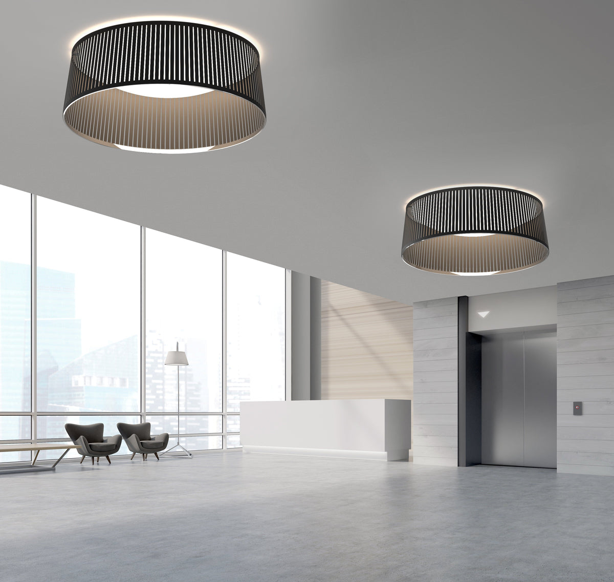 Solis Drum Flush Ceiling Lamp Ceiling lamp Pablo 