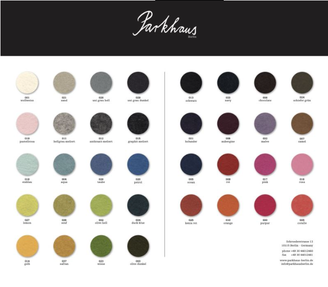 USM - Parkhaus Felt Seat Cushion Thin   29"x 14" x 1/4"