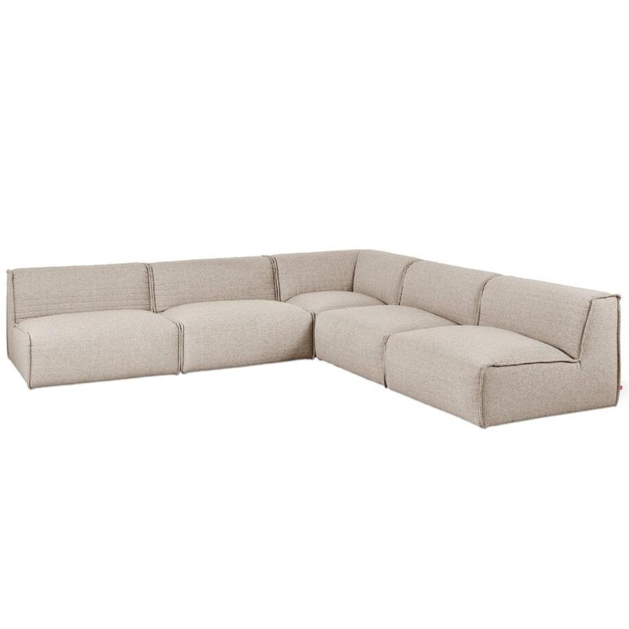 Nexus Modular 5-PC Sectional Sofa Gus Modern Parliament Coffee 