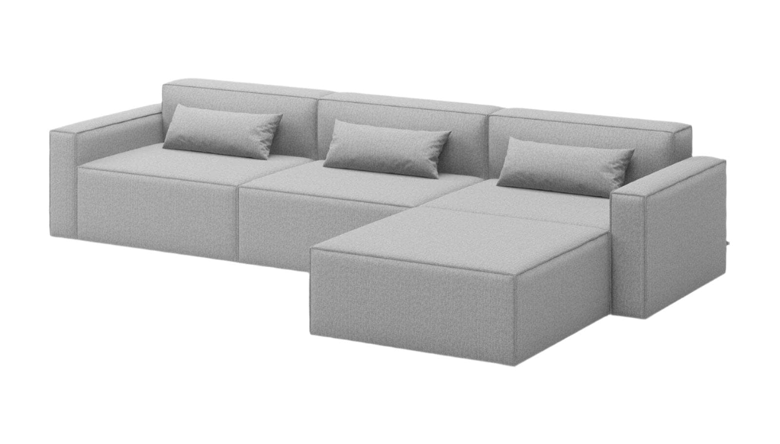 Mix Modular 4 Piece Sectional Sofa Sofa Gus Modern Parliament Stone 